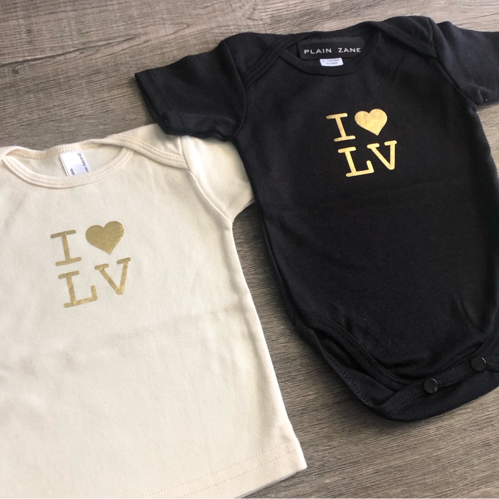 I Heart ❤️ Las Vegas Onesie Metallic gold print